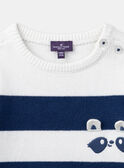Pull bleu et blanc à imprimé à rayures LADAEL / 24H1BGJ1PUL001