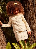Jupe en jean vanille à fleurs FAJUPETTE / 23E2PF81JUP632