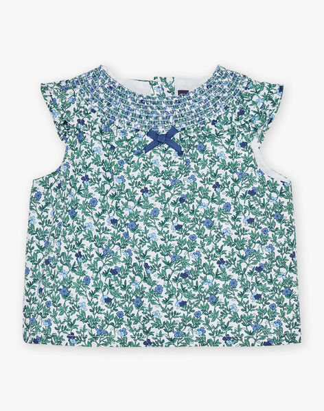 Blouse écrue en popeline avec fleurs FANOLA / 23E1BFN1CHE001