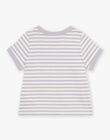T-shirt lilas manches courtes à rayures FAOCTAVE / 23E1BGO1TMCH700