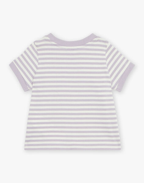 T-shirt lilas manches courtes à rayures FAOCTAVE / 23E1BGO1TMCH700