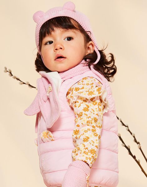 Bonnet rose en tricot avec oreilles 3D FIMADDY / 23E4BF52BON030