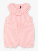 Combinaison courte rose à rayures bébé fille ZAPRUNE / 21E1BFT1CBLD305