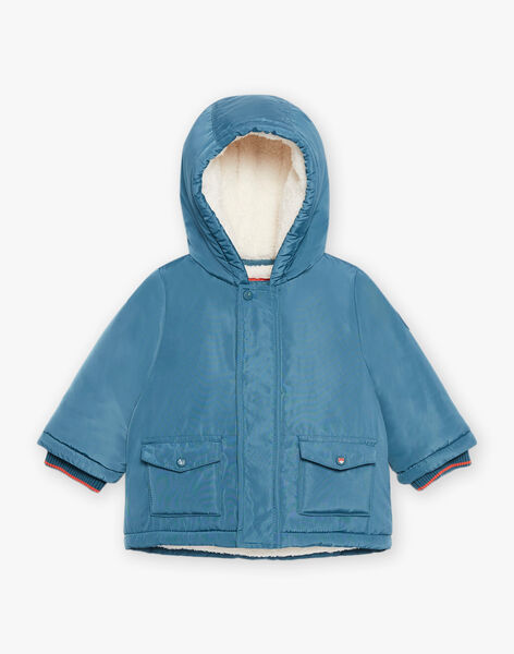 Parka bleu canard à capuche DIROMEO / 22H1BGN1PAR714