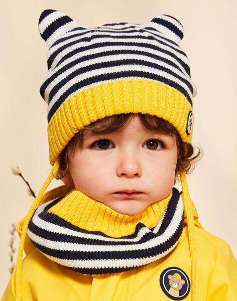 Bonnet en tricot bleu marine avec oreilles 3D et rayures : achat en ligne - Bonnet, Echarpe & Gant | SergentMajor