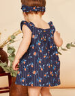 Robe et culotte bleu marine à imprimé fruit FAZOE / 23E1BFR2ROB070