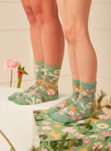 Chaussettes jacquard animation chats et fleurs KOSSETTE / 24E4PFP1SOQG606