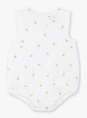 Barboteuse blanche broderies citron bébé fille ZANELLY / 21E1BFO1BAR000