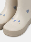 Botte de pluie beige imprimé tête d'ours Bébé Garçon NINOLANE / 25F10BG11D0C002