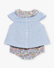 Blouse et bloomer ciel à imprimé fleuri et à rayures FASOLAL / 23E1BFS1ENS020