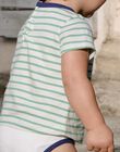 Body T-shirt à rayures vert pistache et écru FAMALO / 23E1BGN1BOD001