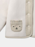 Veste écru avec poches tête d'ours Bébé Garçon NINESTOR / 25H1BGE1VES001