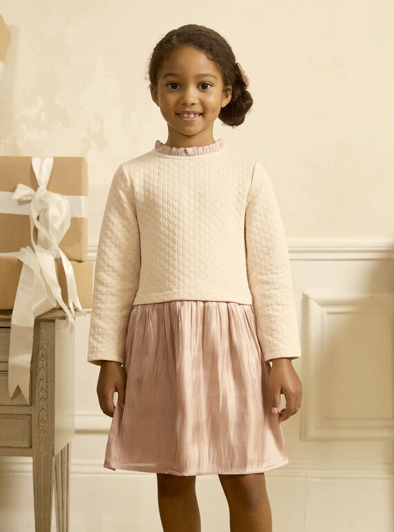 Robe bi-matière rose LOIROBETTE / 24H2PFU2ROB301