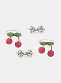 Elastiques cerises pompons et noeuds MINEUETTE / 25E4PFM4ELAG600