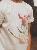 T-shirt gris clair chiné avec rhinocéros FRIZOTAGE3 / 23E3PGD4TMCA011
