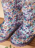 Bottes de pluie violettes à imprimé fleuri FAPLUIETTE / 23N10PF11D0C708