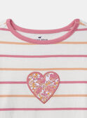Pyjama à rayures tricolore imprimé fleuri Fille NUIPOLETTE / 25H5PFB2PYJ001