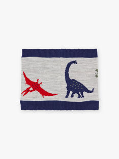 Snood bicolore motif dinosaures enfant garçon BAFILAGE / 21H4PGD3SNO943