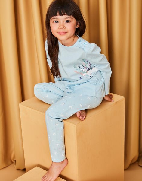 Pyjama bleu à motifs licornes DOULIETTE / 22H5PF23PYJ222