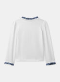 T-shirt blanc imprimé chien à manches longues Fille NUBIMETTE / 25H2PFQ1TML009