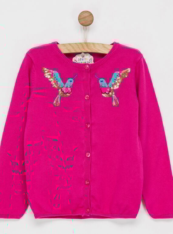Cardigan fuchsia NHIPETTE / 18E2PFI1CAR304