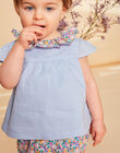 Blouse et bloomer ciel à imprimé fleuri et à rayures FASOLAL / 23E1BFS1ENS020