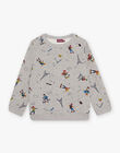 Sweat gris chiné à imprimé fantaisie DAJIRAGE / 22H3PGE1SWE943