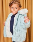 Manteau bleu acier à capuche DRADOUETTE / 22H2PFM2D3EC233