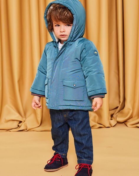 Parka bleu canard à capuche DIROMEO / 22H1BGN1PAR714