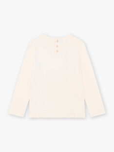 T-shirt rose clair motifs libellules à paillettes enfant fille BRIKETTE / 21H2PFM1TML321