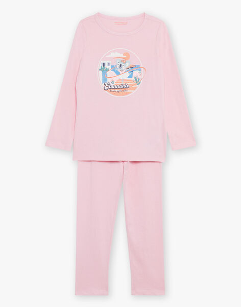 Pyjama deux pièces rose pâle en coton avec cape tête de koala FLOPOETTE 2 / 23E5PF42PYT030