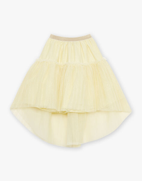 Jupe jaune asymétrique en tulle paillettée FYMETTE / 23E2PFG1JUPB104
