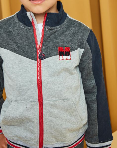 Haut de jogging gris et rouge basket DIBOAGE A SUPP / 22H3PGL1JGHJ921