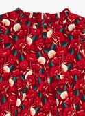 Robe rouge à imprimé fleuri en velours GLEDRETTE / 23H2PFQ2ROBF506