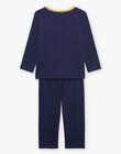 Pyjama deux pièces bleu foncé en coton avec cape tête de loup FLORIAGE2 / 23E5PG41PYT705