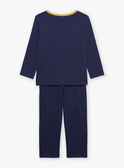 Pyjama deux pièces bleu foncé en coton avec cape tête de loup FLORIAGE2 / 23E5PG41PYT705