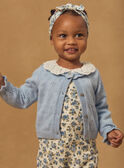 Cardigan bleu ajouré et bas de manches volantées Bébé Fille NAJESSICA / 25H1BFQ2CAR020