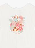 T-shirt écru à oiseaux fantaisie FAILANA / 23E1BFD1TEE001