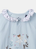 Chemise de nuit bleu clair imprimée fée et legging fleuri Fille NUIZETTE / 25H5PFB1CHN020