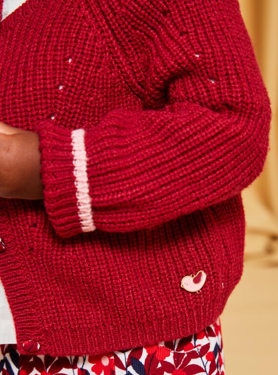 Gilet en tricot rouge DAOLIVIA / 22H1BFX2CARF526