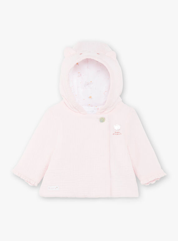 Veste à capuche rose pâle bébé fille ZOLIKA / 21E0CFG1VES301