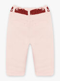 Pantalon en twill nude et ceinture à imprimé fleuri bébé fille CABATA / 22E1BF71PAND319