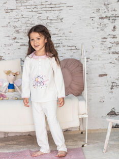 Pyjama écru motif princesse enfant fille BEBULETTE / 21H5PF61PYJ001