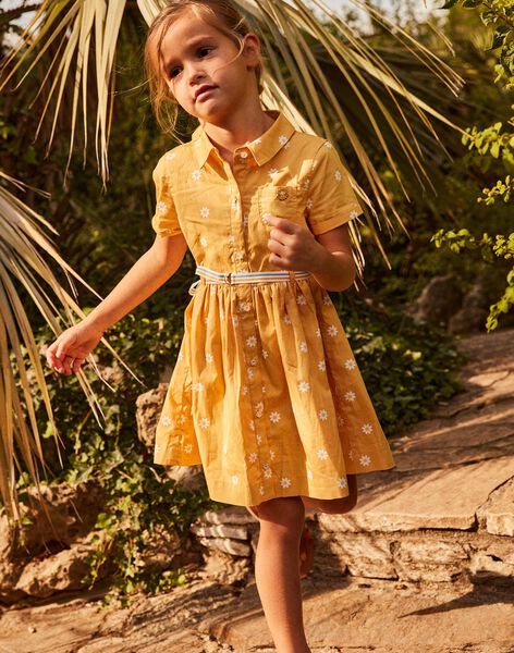 Robe chemise jaune à fleurs FASOLETTE / 23E2PF82ROBB105