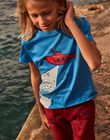 T-shirt bleu phosphorescent FOSSAGE / 23E3PGC2TMC201