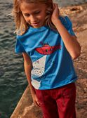 T-shirt bleu phosphorescent FOSSAGE / 23E3PGC2TMC201