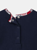 Robe bimatière bleu marine et imprimé pommes  Bébé Fille NAGISLAINE / 25H1BFM1ROB070