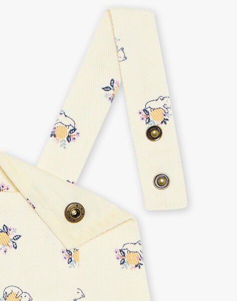 Chasuble vanille en twill à chats et fruits FAPAULA / 23E1BFO1CHS114