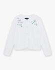 Gilet écru à broderies fleuries FUCARDETTE / 23E2PFN1CAR001
