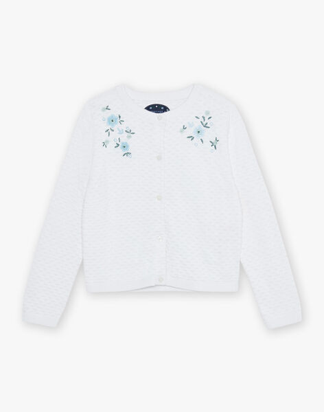 Gilet écru à broderies fleuries FUCARDETTE / 23E2PFN1CAR001